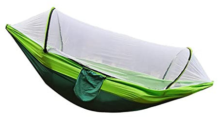Tbest 210T Nylon-TAFT-Camping-Hängematte mit Netz, Automatisch Schnell zu öffnendes Zelt für Outdoor-Abenteuer, Atmungsaktives Fliegennetz, 200 Kg Kapazität, Faltbar und Platzsparend