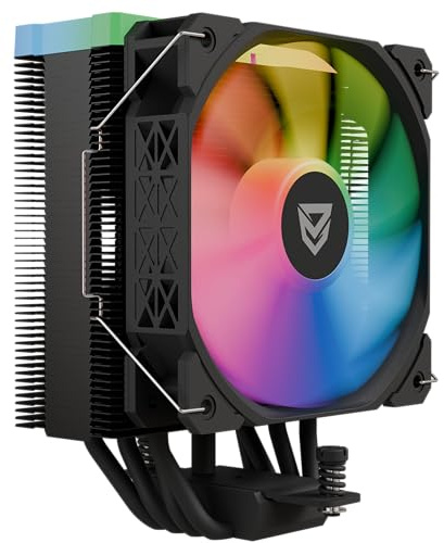 Nfortec Centaurus X2 Disipador por Aire para CPU, 4 Pipes de 120mm, Tecnología Iluminación ARGB, Ventilador con Control PWM, socket INTEL y AMD, Negro