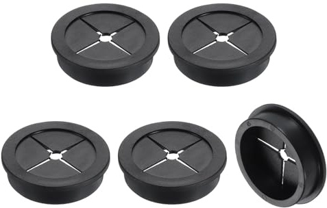 QUARKZMAN 5 Pcs Passacavo, 1 3/4 Pollice (45mm) Passacavo Flessibile In Gomma Copertura Foro Filo Per Scrivania Ufficio Organizzatore Cavi, Nero