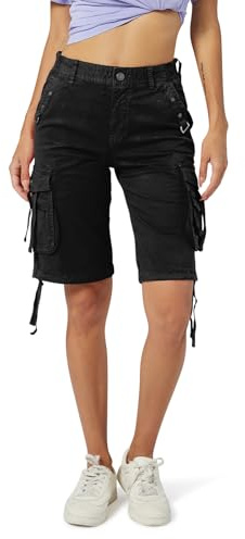 Aeslech Women's Cargo Shorts with Multi Pockets Casual Bermuda Hiking Shorts