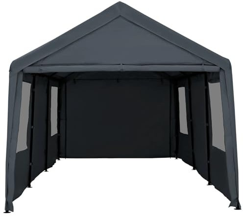 JKELPV Abris de Voiture Abri de Voiture Robuste de 3 x 6 m avec parois latérales et Portes Amovibles. Abri de Garage Portable. Carport Tente de Garage
