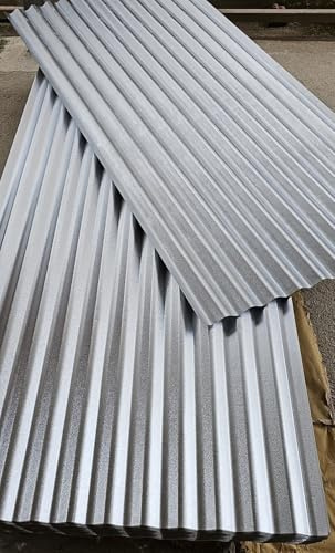 10PZ Lamiera Zincata Ondulata, 200x90 cm, Spessore 0,25 mm, per Copertura Tetti e Pareti
