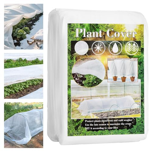 Faankiton Tessuto Non Tessuto per Piante, Vello Protettivo Antigelo, Copri Piante Inverno, Telo Antigelo per Piante, 30g/m² Non Tessuto Invernale, Copertura Anti-Gelo Protezione Invernale 3 * 15m