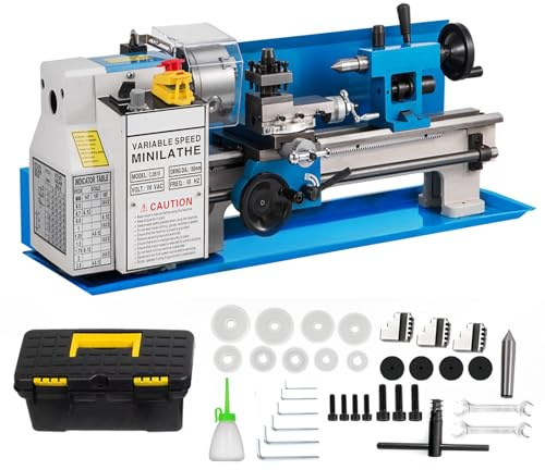 Mini Metal Lathe, 7x 14 Benchtop Metal Lathe Machine, 0-2500RPM Variable Speed, Mini Torno Para Metal with 3-Jaw Chuck for Counter Face Turning Drilling