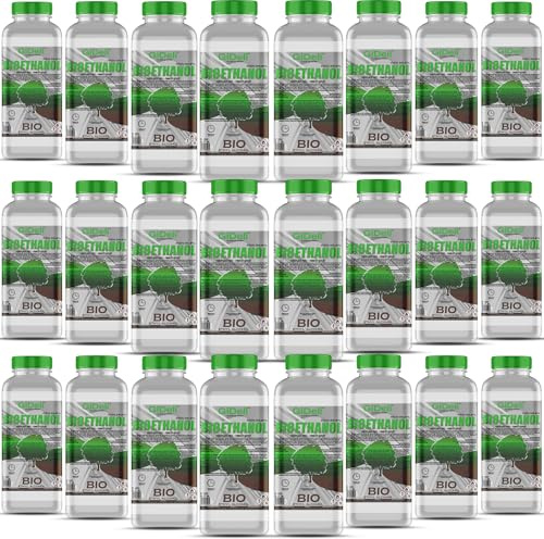 GiDeli Bioéthanol 24 x 1 l Parfum forêt 96,6 % éthanol pour intérieur et extérieur Sans fumée ni suie À base de maïs et de betterave sucrière