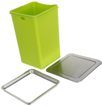 NUOBESTY Cubierta Abatible para Cubo de Basura Empotrado Encimera Tapa Giratoria de Acero Inoxidable para Cocina y Baño Conjunto Diseño Integrado para Optimizar Espacio y Facilitar Limpieza