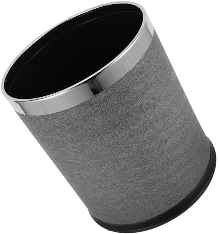Gadpiparty Cubo Basura Vintage Redondo para Baño y Oficina Contenedor Basura Resistente de PE y PU para Hoteles Ktv y Hogar