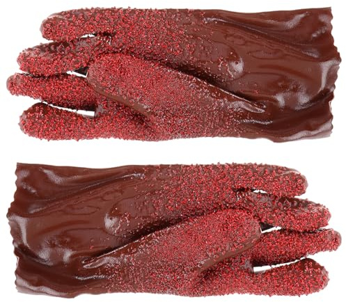 BAZEITFLOW Reusable PVC Sewer Snake Gloves Abrasion Resistant Non-slip Grip Hand Cleaning Mitts for Plumbing Hunting Gutting Drain and Sewer Maintenance with Chemical Resistance and Design