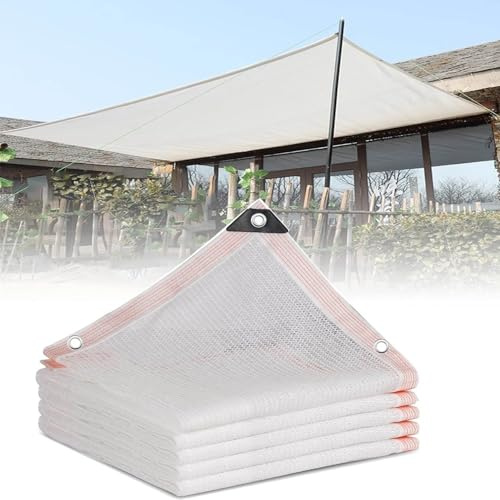 Rectangle Sun Shade Sail Canopy UV Protection Shade Cloth for Garden Outdoor Patio Tarp with Grommets & Rope 8x10m White Sunshade for Greenhouse Sun Blocker Cover