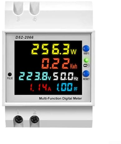 Pour compteur d'électricité WiFi avec affichage numérique, montage sur rail DIN, courant réel tension d'énergie pour la maison, le bureau, l'hôtel, pour certifié CE (type intégré)