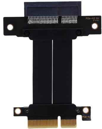 Sxhlseller Cavo Riser PCIe 4.0 X4, Prolunga PCI Express 4X Maschio-femmina, Angolo Retto di 180 Gradi per GPU M.2 WiFi Server ITX Gaming (5 cm)