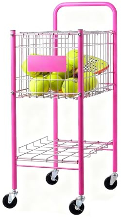 TRUNXUCL Carro para Pelotas Tenis con Ruedas, Tolva para Pelotas de Tenis, Canasta para Pickleball, Recolector, Carrito para Pickleball(37.5x47x95cm/15x18.5x37.5in)