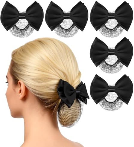 Artibetter Rete per Chioma Nera e Metallo Elegante e Stabile 6 Pezzi per Chignon Femminile Accessorio per Uso Quotidiano e Lavoro