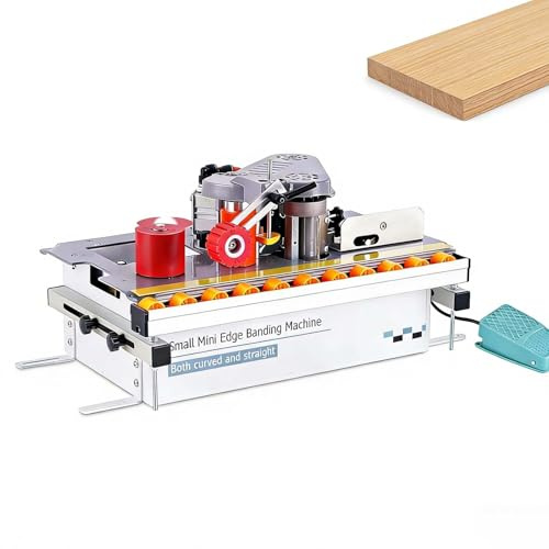 SIEEOUR Canteadora Portátil, Máquina Canteadora Con Velocidad Ajustable Y Control De Temperatura, Encolado Doble Cara Para Anchos 10-40mm, Para Cantos Rectos Y Arcos, Madera, Tableros