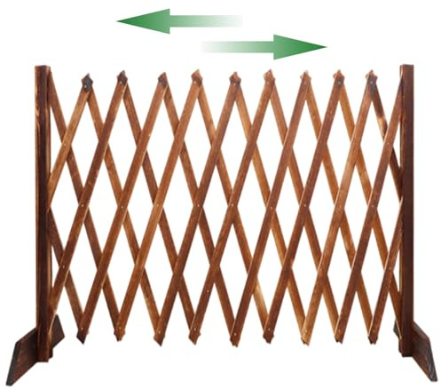 Bemonew Bordure de jardin - Longueur flexible - Installation facile - Clôture en bois pour parterres de fleurs, terrasse et paysage - 50,8 x 160 cm