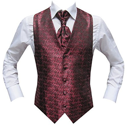MMUGA Hochzeit westen Set mit Plastron Bordeaux 44