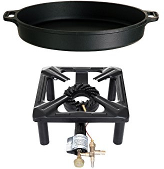 PaellaWorld 404011 Set 1 Réchaud avec poêle en Fonte et sécurité d'allumage Ø 40 cm