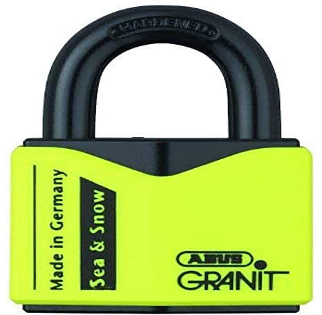ABUS Vorhängeschloss 37/55 GRANIT S&S (Sea & Snow)-hohe Sicherheit bei höchsten Ansprüchen-ideal für Marine,See und Schnee -mit ABUS Plus Zylinder gegen Picking-doppelte Kugelverriegelung-Farbe Gelb