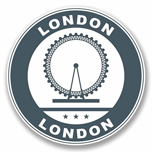 2 x 25cm/250mm London Eye UK Vinyl Sticker Decal Laptop Car Travel Luggage Label Tag #9801