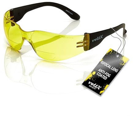 voltX GRAFTER Occhiali Sicurezza Bifocali UV400 Gialli +3,0 | Certificati CE EN166F. Ultraleggeri. Lenti UV400 antiappannanti e antigraffio.