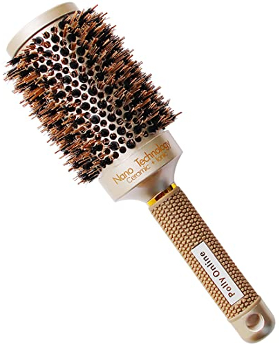Round Hair Brush Blow Drying Brush Ionic Boar Bristles Anti-Static Hairbrushes for Hair Drying,Curling & Straightening