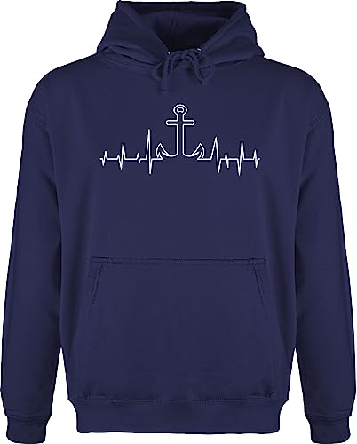 Shirtracer - Hoodie Herren Pullover Männer - Kunst - Anker Herzschlag