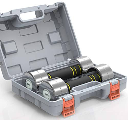 Fitness Hanteln Hanteln Aus Reinem Stahl mit Aufbewahrungsbox, Feste Hanteln für Männer und Frauen für Haushaltsyoga, Gewicht 1,5 Kg, 2 Kg, 3 Kg, 4 Kg, 5 Kg, 6 Kg, Paarweise Erhältlich Kleine Hantel