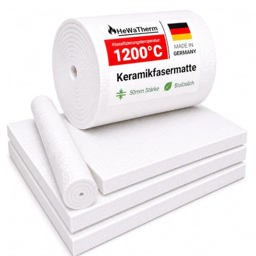 HeWaTherm Keramikfasermatte biolöslich bis 1200 Grad (50mm Stärke, 500 x 610mm)