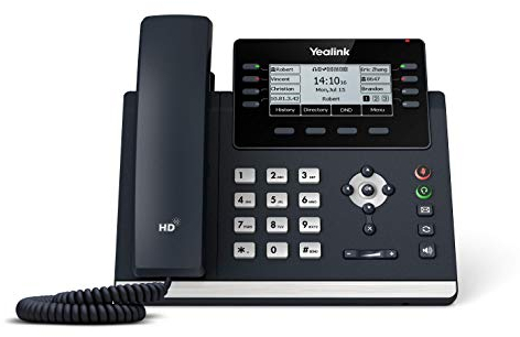 Yealink SIP-T43U Feature Rich IP Power over Ethernet Corded Phone with Optima HD Voice Technology and 3.7 Inch LCD Graphical Display with Backlight (360 x 160 Pixel) - Black