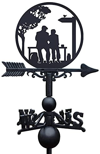 Black Country Metal Works New Couple on a Bench Iron Weathervane