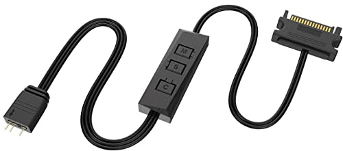 Akasa Vegas Controller Mate | Manual Addressable RGB Controller | SATA 15-pin to 3-Pin aRGB LED Male Connector | Designed for 5V aRGB Devices