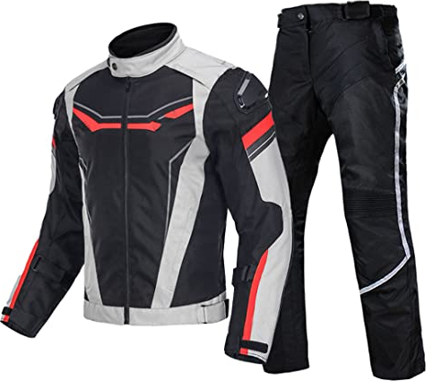 Hcclijo Herren CE-Schutzausrüstung, Herbst Winter, Motorradjacke, Hosenanzug, wasserdicht, kältebeständig, Kleidung