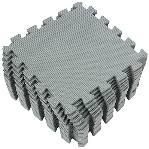 Yostrong® 18 Tiles Interlocking Puzzle Foam Baby Play Mat for Playing - EVA Babies Crawling Mat | Rubber Floor Work Out Mats for Home Gym. Gray. YOC-Lb18N