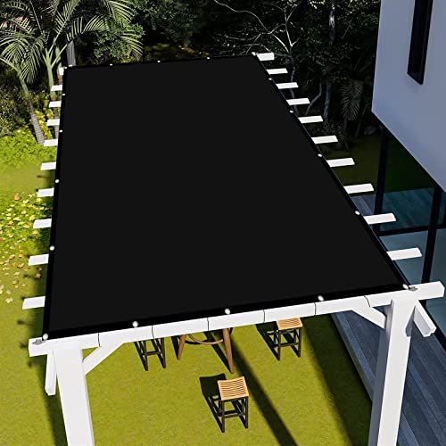 Sun Segel Sonnensegel 8x8M Windschutz Rechteck Balkon Outdoor Segeltuch Pergola 98% UV Schutz Leinen inkl Befestigungsseile, Schwarz