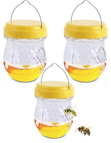 RZXBB 3 Pièces Piège à Frelons à Suspendre,Piege a Guepes et Frelons Exterieur,Piege a Guepes Exterieur,Barrage aux Insectes Frelons Exterieur À Suspendre pour Suspendre Liquide Appâts À Guêpes