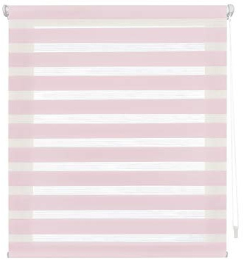 Decorblind | Doppellagiges Rollo ohne Werkzeug und ohne Bohren, Maße: Breite 42 x Länge 180 cm, Maße Stoff: 39 x 175 cm, Rosa, Fensterrollos