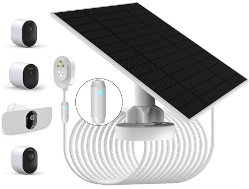 Pannello solare da 6W compatibile con fotocamere Pro 5S 2K, Pro 4, Pro 3, Floodlight, Ultra 2, Ultra e Go 2, resistente alle intemperie, facile installazione, impermeabile IP66, cavo di ricarica