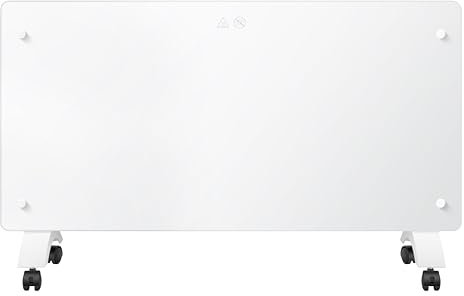 DONYER POWER 2000W Convector Heater, Ultra-thin Wall-mounted or Freestanding, Ultra-white Glass Panel