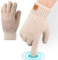 ytorgr Winter Thermal Gloves for Women - Warm, Fleece Knitted Touch Screen Gloves for Outdoor Sports, Running, Cycling
