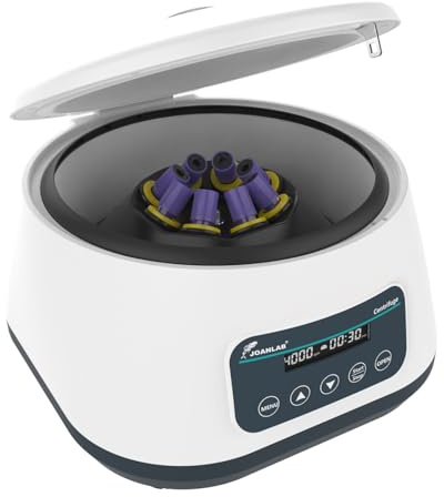JOANLAB laboratorium centrifugmaskin 2 ml/5 ml/10 ml x 8, 15 ml x 4 bordscentrifuger låg hastighet 500–4000 rpm, 2180 x g RCF digital benchtop centrifug med timer