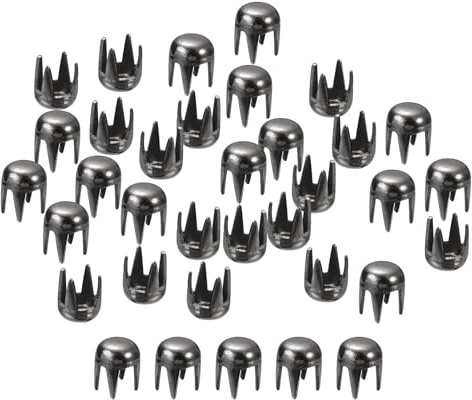 sourcing map 100Pcs 3mm Noir Clous Ronds en Forme de Dôme en Métal | Perles à Griffes, Rivets à Pointes, Points Punk Rock, pour l'Artisanat du Cuir Vêtements Ceinture Sac
