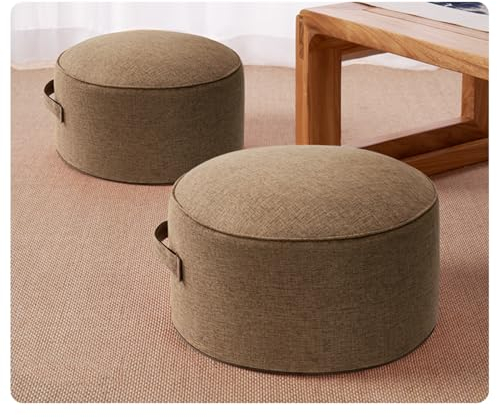 BUQMNKKC Großes Dickes Bodenkissen Waschbare Baumwolle Leinen Medikation Kissen Runde Tatami Sitzkissen für Yoga Wohnzimmer Balkon Zimmer Party Dekoration