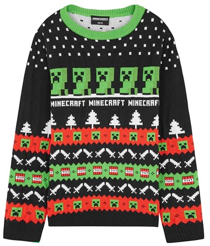 MINECRAFT Maglione di Natale per Bambini e Ragazzo, Maglione Natale - Idee Regalo (Multi, 9-10 Anni)