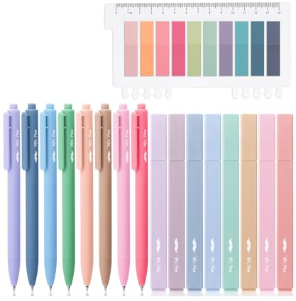 Mr. Pen- Aesthetic Bible Highlighters and Pens No Bleed, 16 Pack, 200 Sheets Transparent Sticky Tabs, Bible Pens No Bleed Through | 200 Blatt transparente Klebe-Tabs, feine Spitze, 0,7 mm