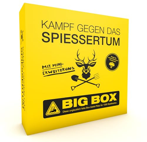 KAMPFHUMMEL Kampf gegen das Spiessertum - Big Box - (Fast) Leere Box mit Platz für über 1500 Karten des fiesen Deutschen Kartenspiels für Leute mit schwarzem Humor