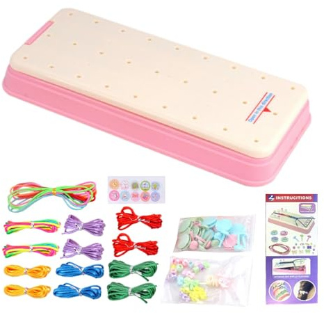 Nuytghr Handseil-Braider-Set, komplettes Armbandhersteller-Set, Armbänder, Schnur-Schmuckhersteller-Kits, buntes Schmuckarmband-Set, gewebte Freundschaftsarmbänder für Mädchen