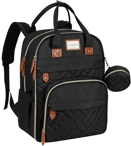 LANDICI Baby-Wickeltasche, großer Wickelrucksack, Wickeltaschen mit Wickelunterlage, Kinderwagengurten und Schnullertasche, multifunktionale Puppenwickeltasche für Mama, Vater, Jungen, Mädchen