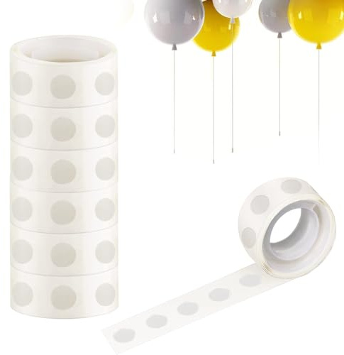 hjwanyin Balloons Glue Dots Sticker 600 PCS, Double Sided Adhesive Point Tape for Party Christmas Wedding Birthday (6 Rolls)