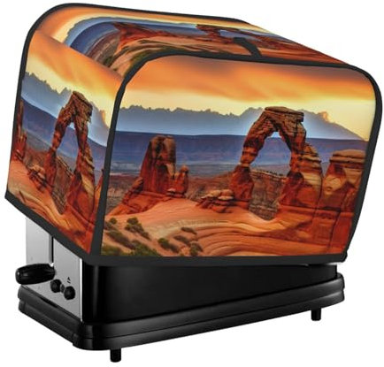 Arches National Park Toaster-Abdeckung, 2 Scheiben, Küche, kleine Geräte, Abdeckungen mit Taschen, Toaster, Staubschutz mit Griff oben, Ofenabdeckung, waschbar, Universal-Brotbackmaschinen-Abdeckung