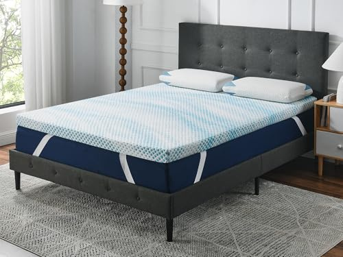 Roost Sleep Cool Cloud Supreme 3 Inch Gel Memory Foam Queen Mattress Topper – Cooling, Ventilated Design for Back and Pressure Relief